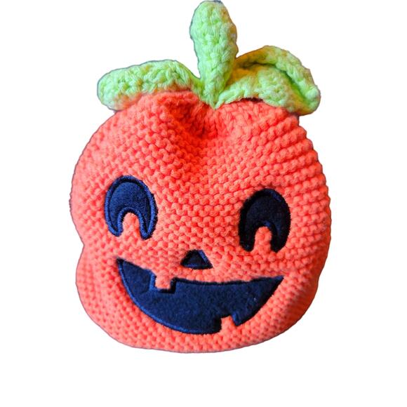 CARTERS Knit Pumpkin Jack O'Lantern Hat Beanie 12 to24 month - Picture 1 of 5